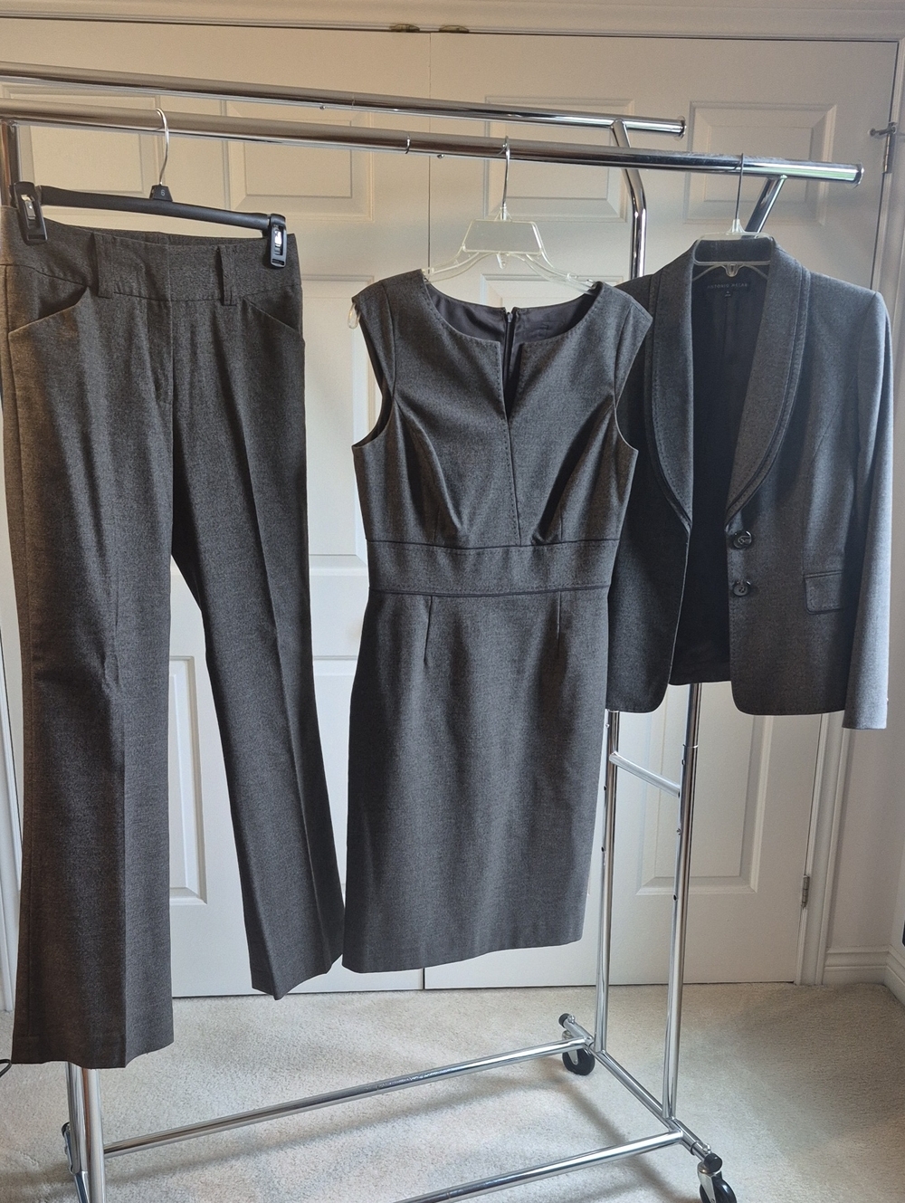 ANTONIO MELANI Brown Three-Piece Tailored Dress, Pants & Blazer